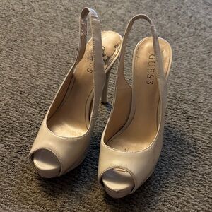 Guess Women's Elegant Cream Slingback Heels
